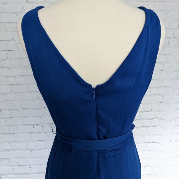 Dkny | Dresses | New Dkny Faux Wrap Chiffon Blue Midi Dress 8 | Poshmark